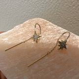 14k gold diamonds star earrings