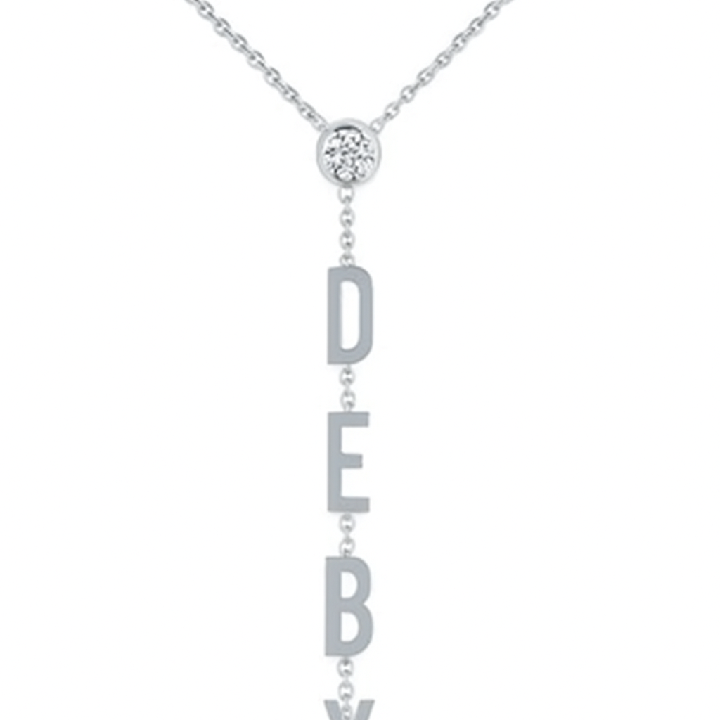 sterling silver necklace with initials pendant customized 