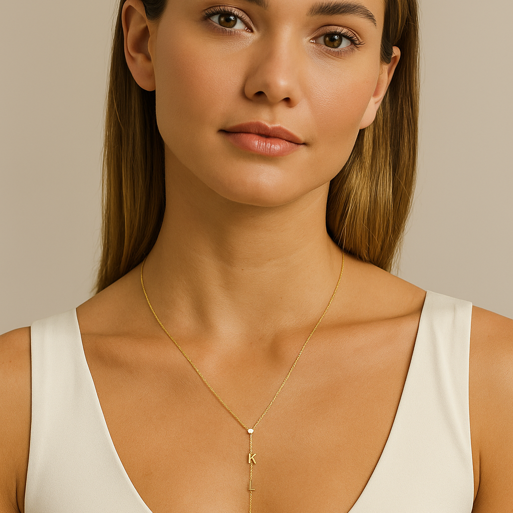 personalized gold necklace with initials