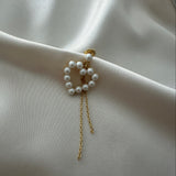 ANNABELLA pearls heart with chain earrings