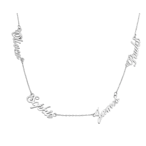 Auri Mini Name Necklace White Gold