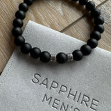 Onyx Beads Men's Hoops tag Bracelet