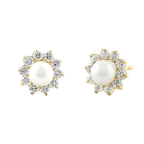 14k-gold-flower-CZ-pearl-earrings